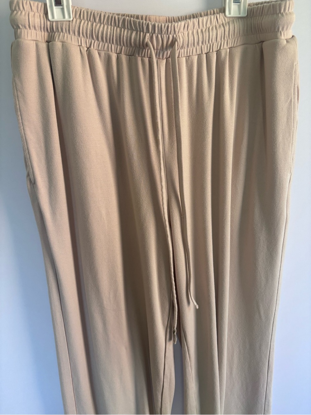 Everyday Wide Leg V Neck Set in Light Beige - Picture 3 of 8